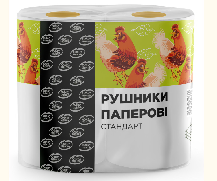 Рушники паперові Офіс центр 2 шари Стандарт 2 рулона